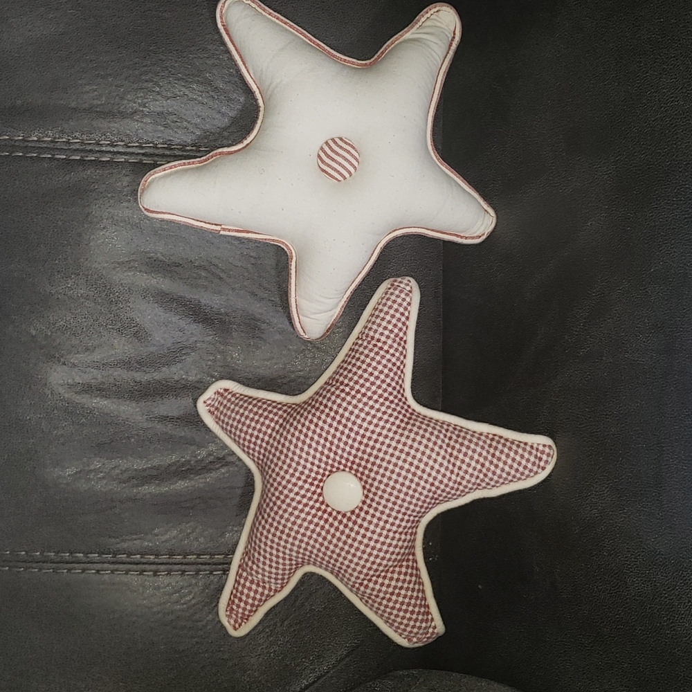 10" Fun Button Detail Decorative Star / Starfish Pillows